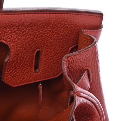 Hermes Taurillon Clemence Birkin 35 Rouge Venetian 18 of 46