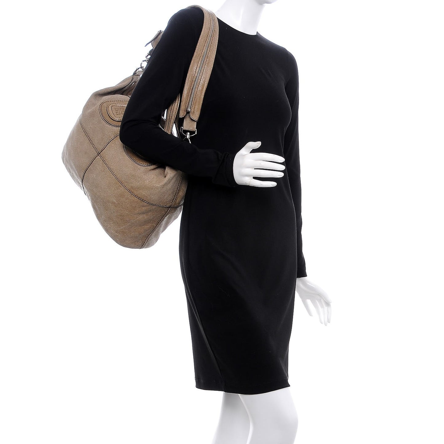 Crackled Calfskin Medium Nightingale Beige