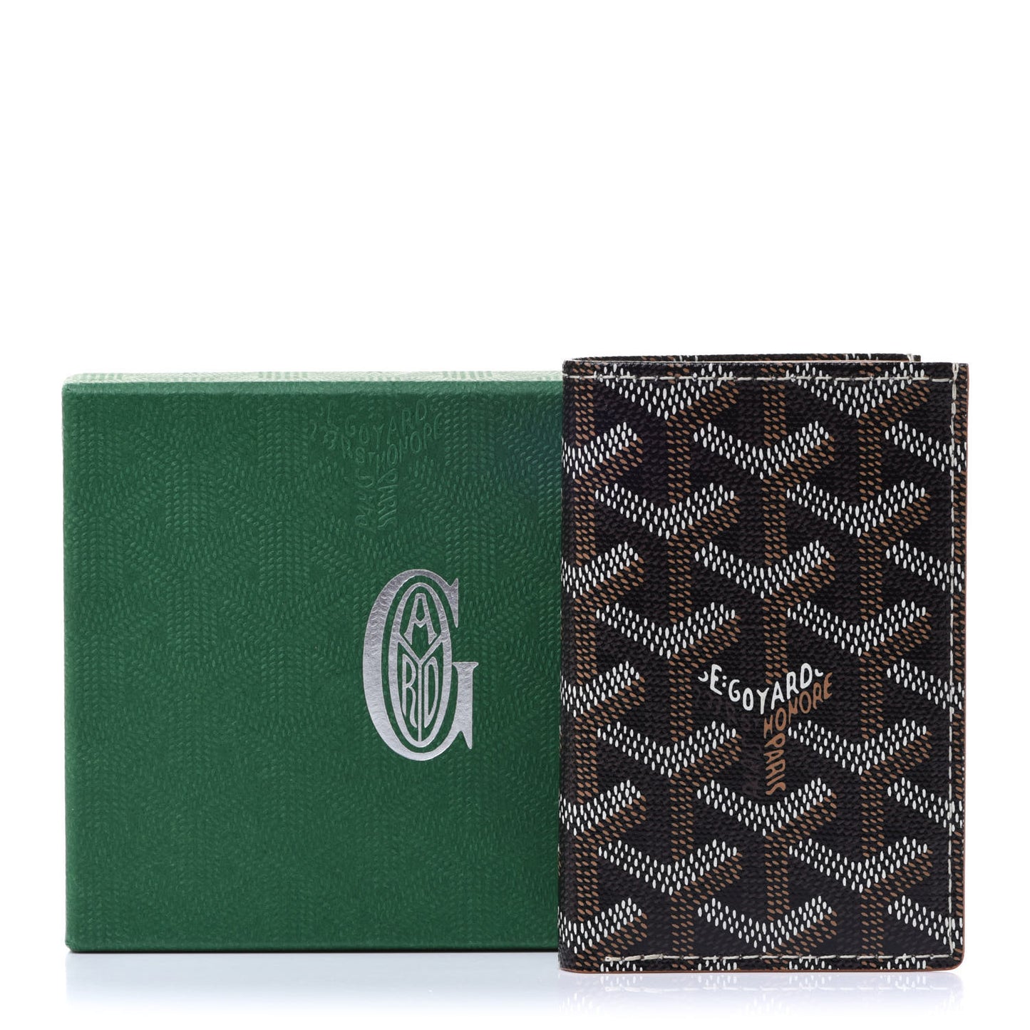 Goyardine Saint Pierre Card Holder Black Gold