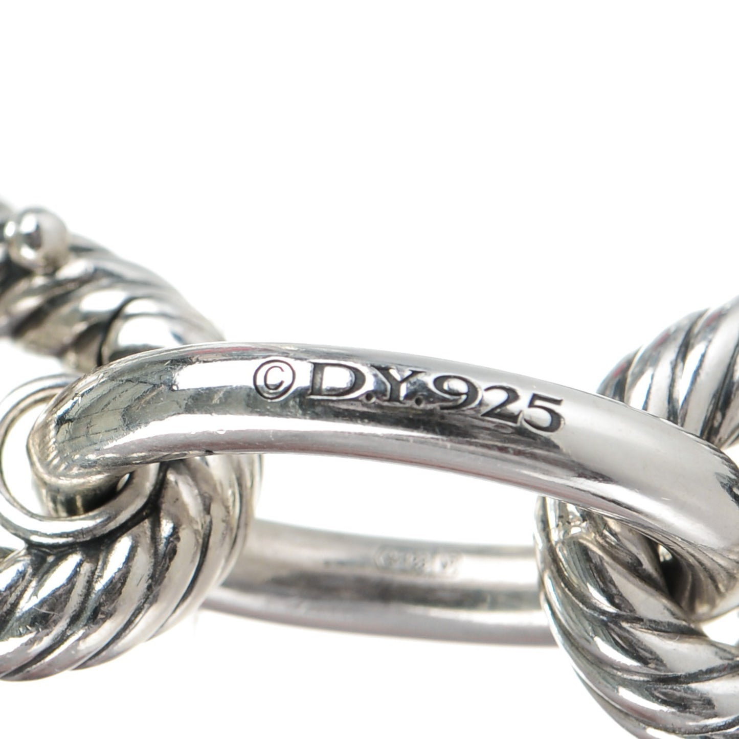 Sterling Silver Black Ceramic 17mm Extra Large Oval Link Bracelet