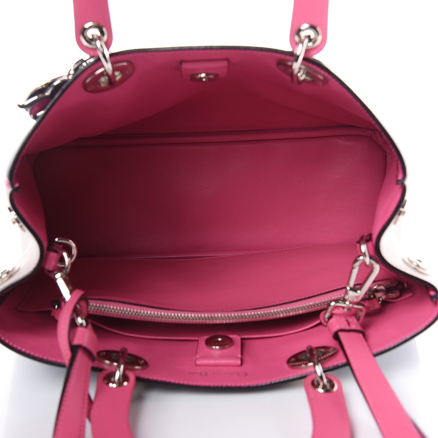 Smooth Calfskin Medium Tri-Color Diorissimo Bag Navy Pink