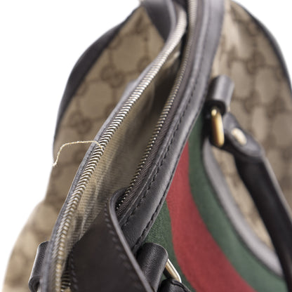 Gucci Monogram Vintage Web Medium Boston Dark Brown 14 of 19