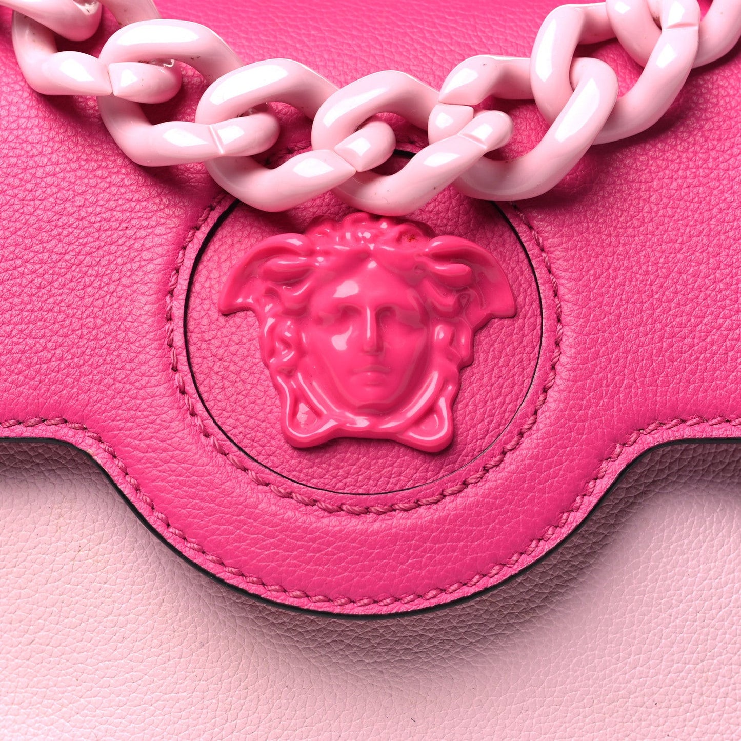 Calfskin Medusa Small Top Handle Handbag Fuxia Light Pink