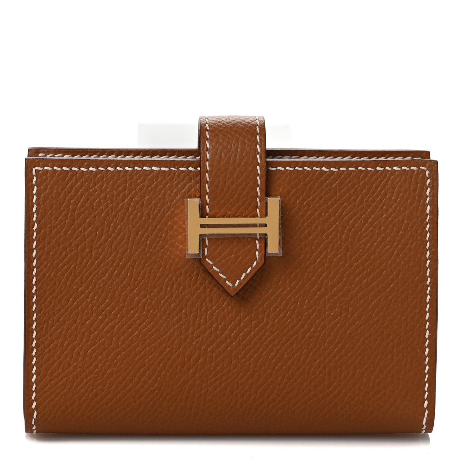 Hermes Epsom Bearn Card Holder Wallet Gold 1 of 7