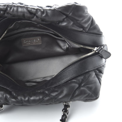 Chanel Lambskin Bubble Quilt Bowler Black 5 of 10