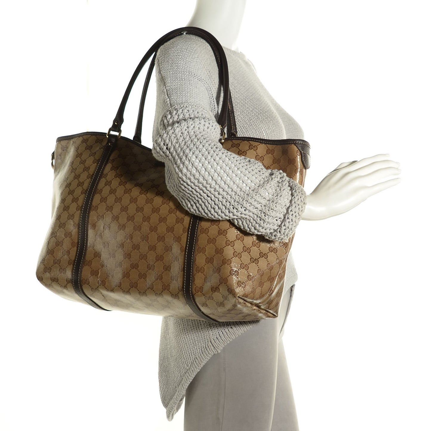 Crystal Monogram Large Joy Tote Beige Ebony Testa di Moro