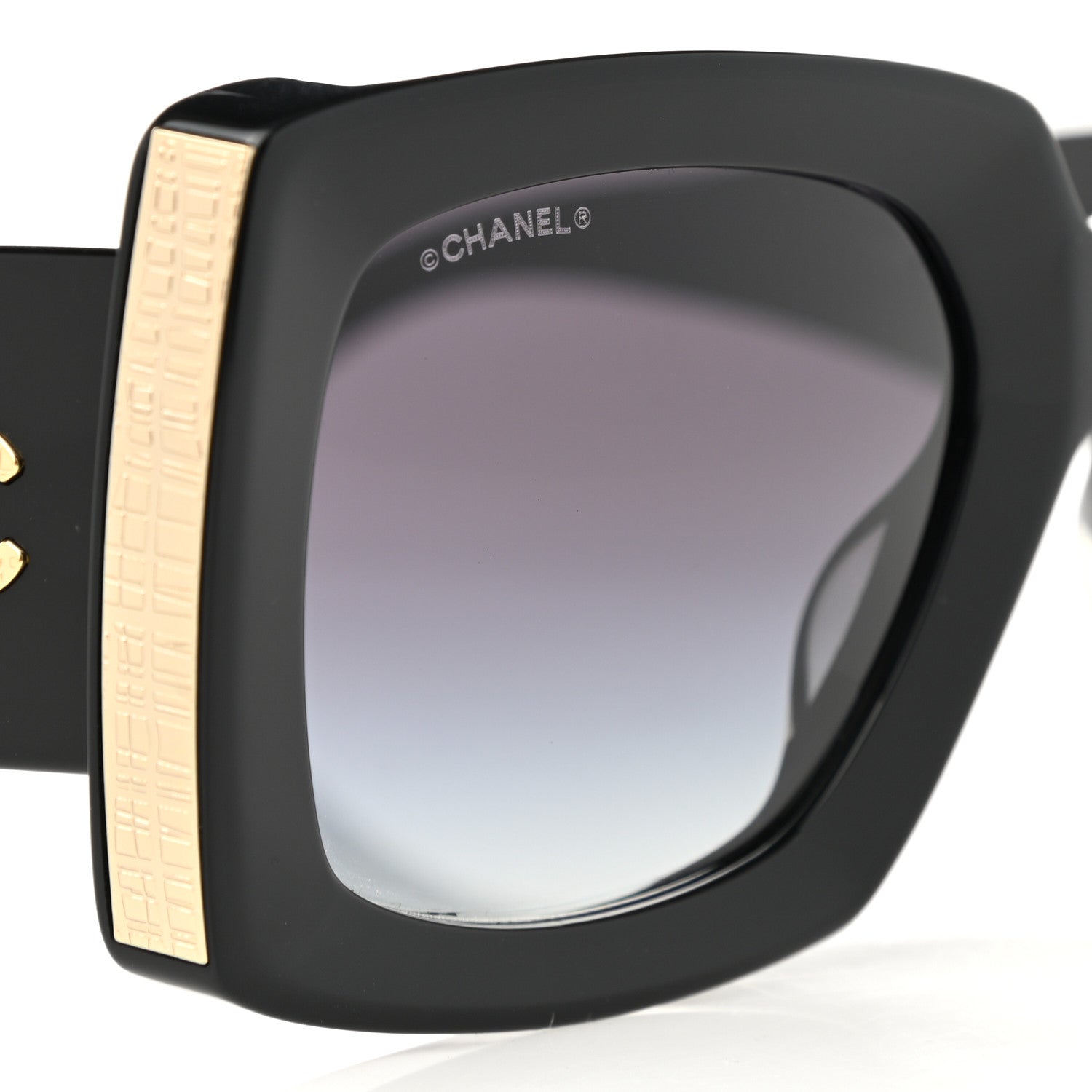 Chanel Acetate Rectangle Sunglasses 5435 Black 7 of 8