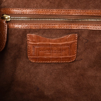 Nancy Gonzalez Crocodile Top Handle Tote Brown 6 of 26