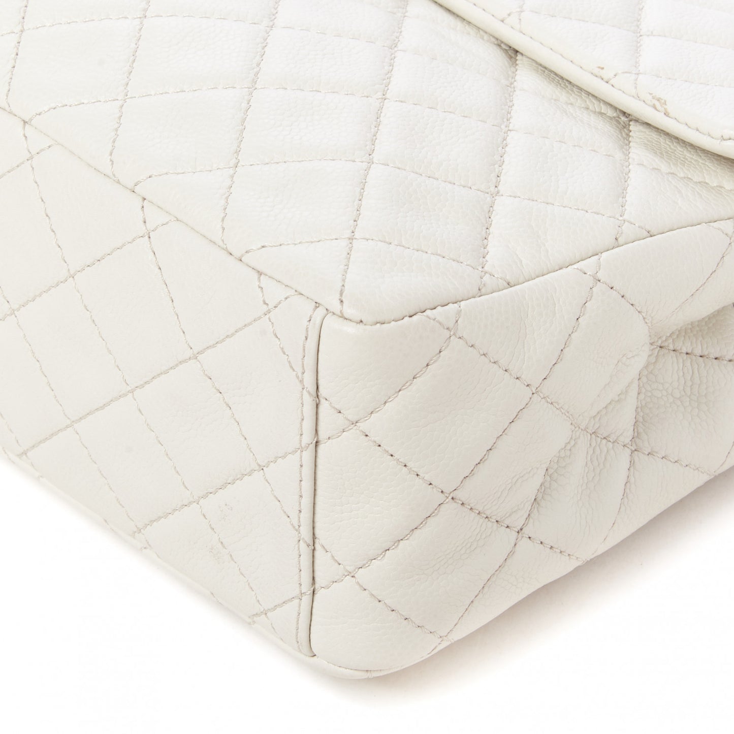 Caviar Quilted Maxi Single Flap White