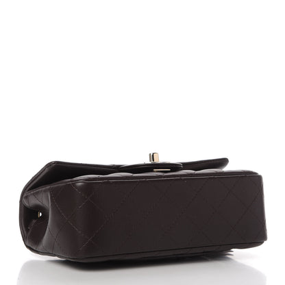 Chanel Lambskin Quilted Mini Rectangular Flap Dark Brown 4 of 10