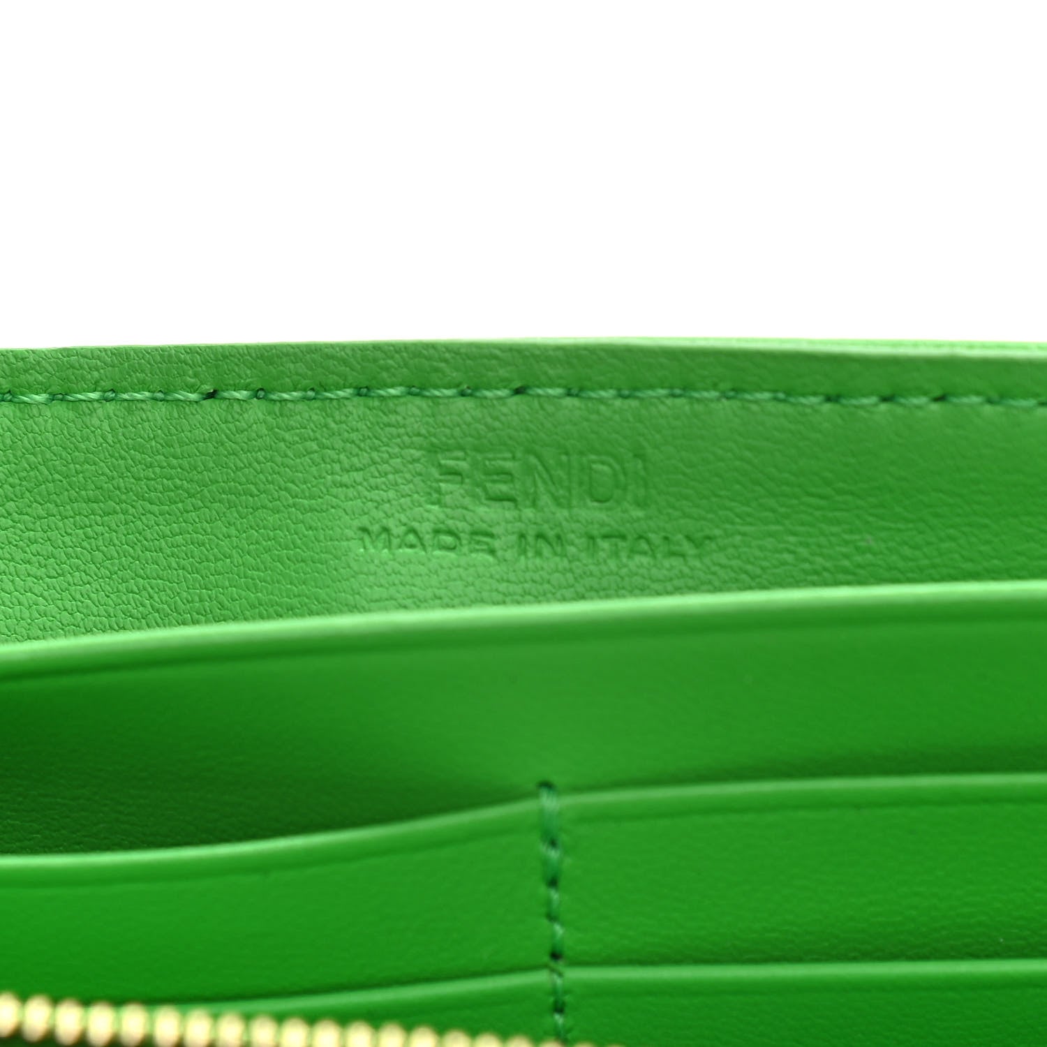Fendi Nappa Matisse FF Embossed Continental Wallet On Chain Tomatillo 9 of 11