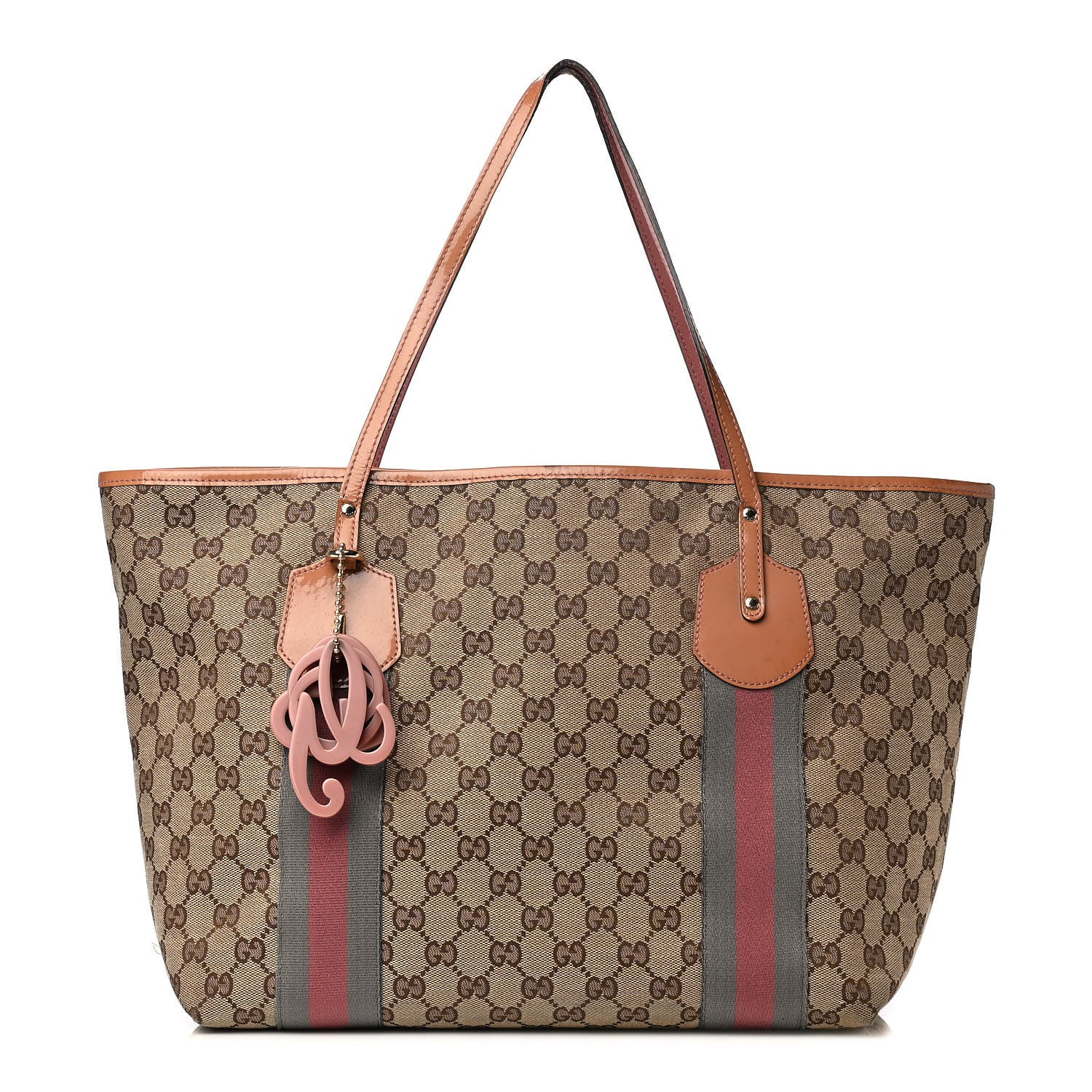 Gucci Monogram Patent Web Large Jolie Tote Pink 1 of 4