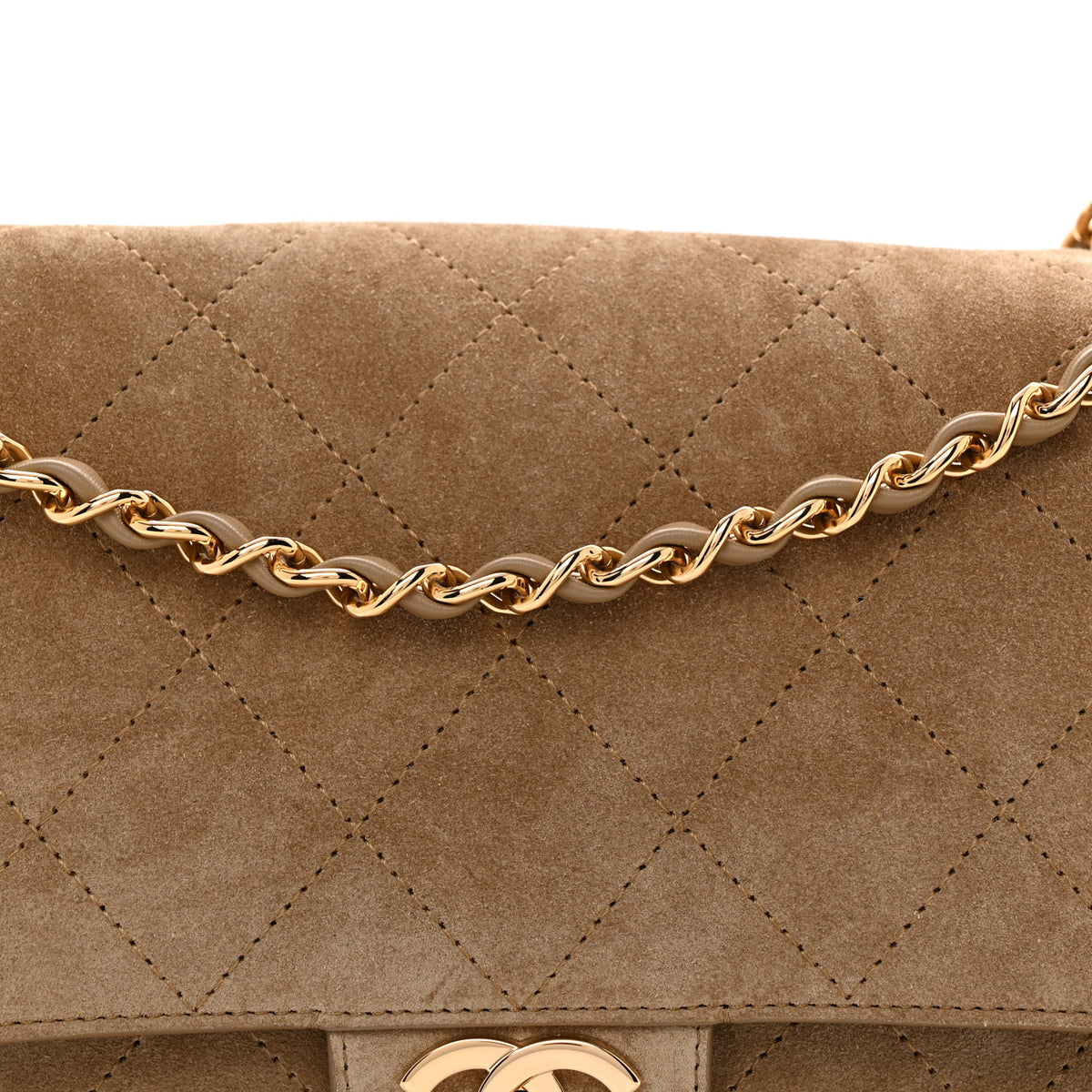 Chanel Suede Calfskin Small Souplissimo Maxi Flap Dark Beige 7 of 10