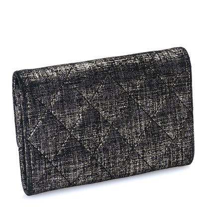 Chanel Glittered Calfskin Quilted Flap Card Holder Dark Grey 4 of 7