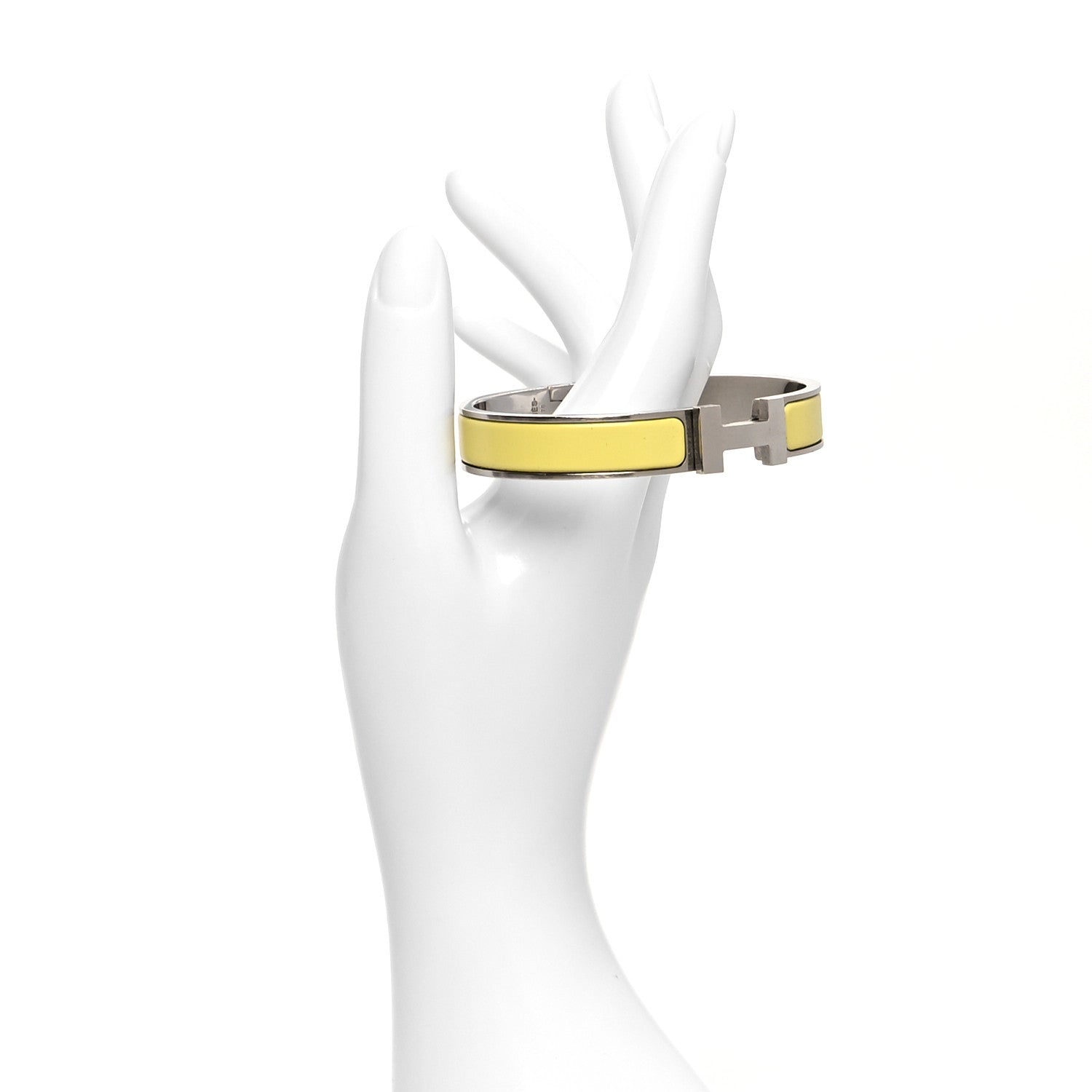 Hermes Matte Enamel Narrow Clic Clac HH Bracelet T5 Lime 2 of 5