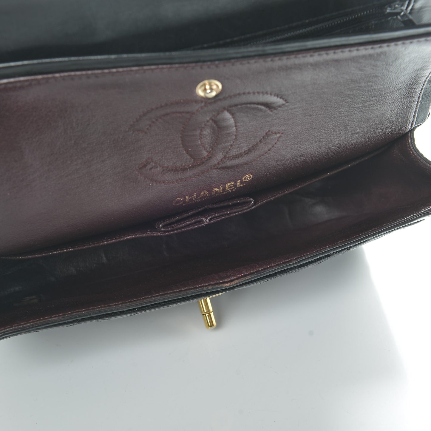 Lambskin Quilted Small Double Flap Black