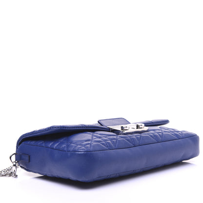 Christian Dior Lambskin Cannage New Lock Pouch Blue 4 of 11