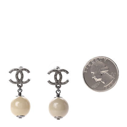 Chanel Ruthenium CC Bead Drop Earrings 2 of 5