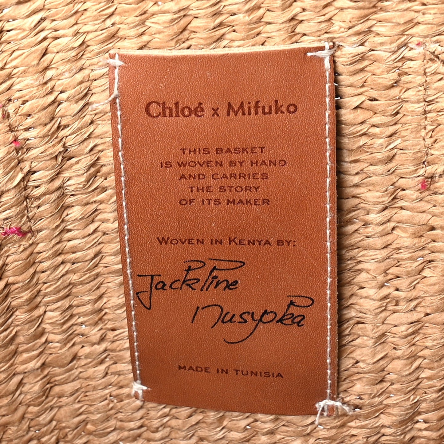 X MIFUKO Raffia Basket Bag Pink