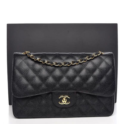 Chanel Caviar Quilted Jumbo Double Flap Black 9 of 9