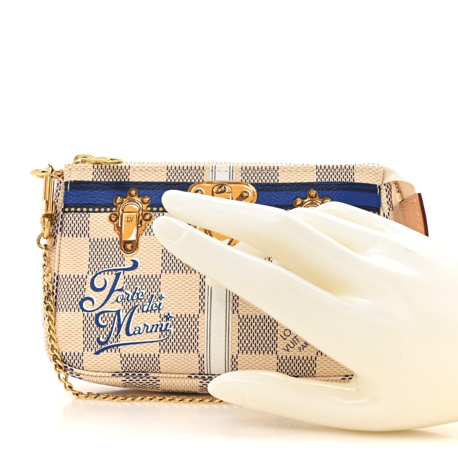 Louis Vuitton Damier Azur Summer Trunks Forte Dei Marmi Mini Pochette Accessories 2 of 7