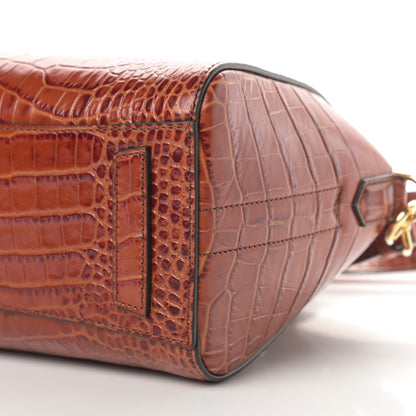 Givenchy Calfskin Crocodile Embossed Mini Antigona Cognac 10 of 10