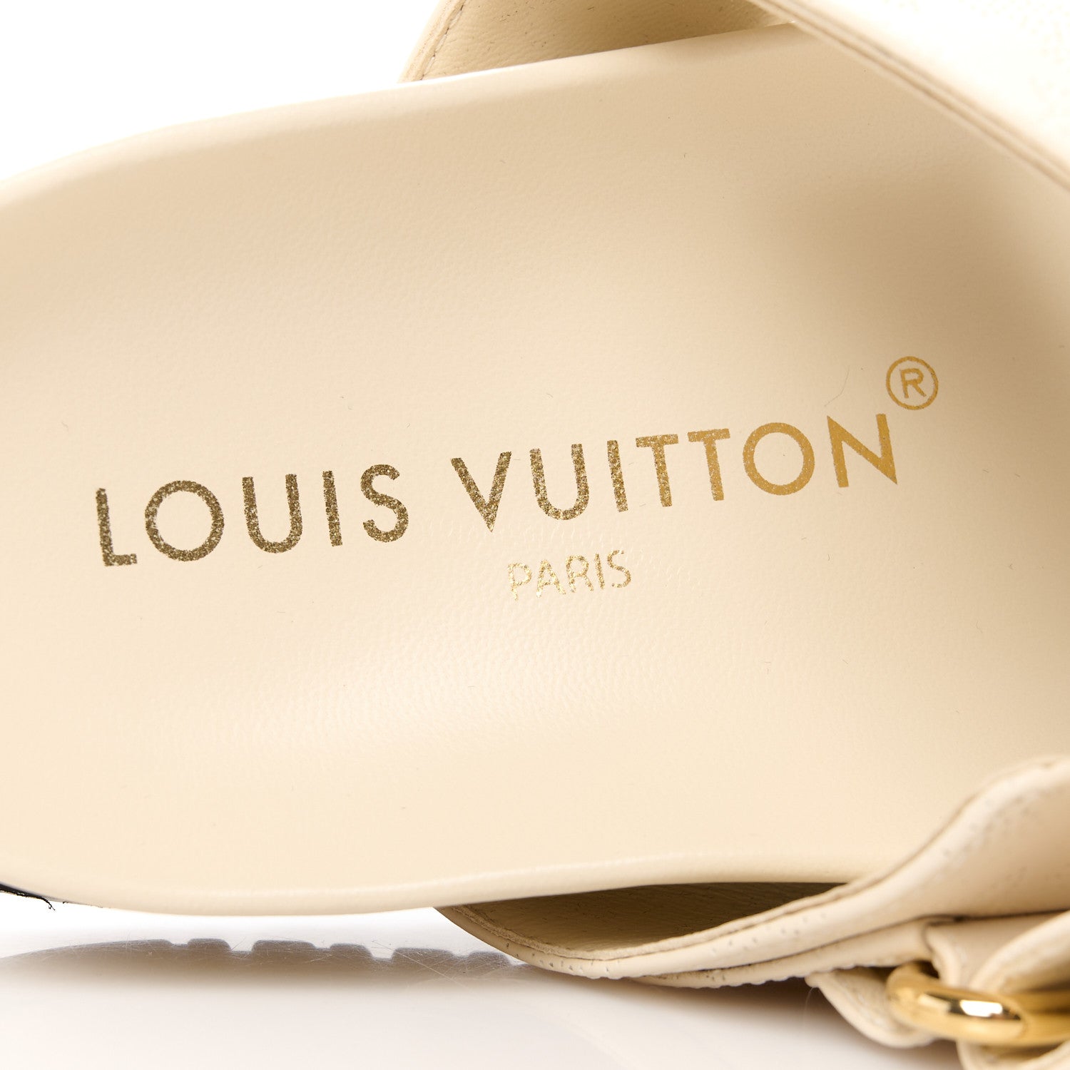 Louis Vuitton Mahina Bom Dia Flat Mule Sandals 38 Beige Clair 7 of 10