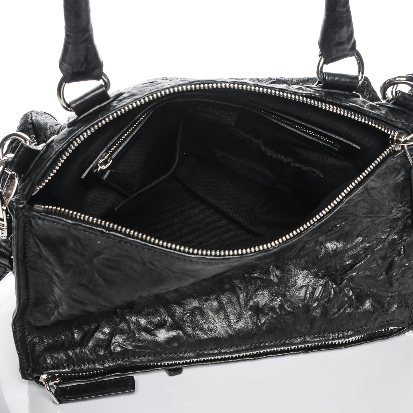 Tumbled Sheepskin Medium Pandora Bag Black