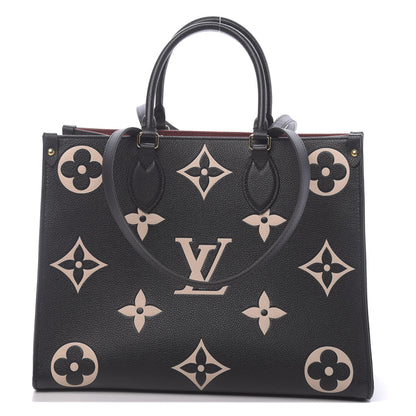 Louis Vuitton Empreinte Monogram Giant Onthego MM Black Beige 1 of 9