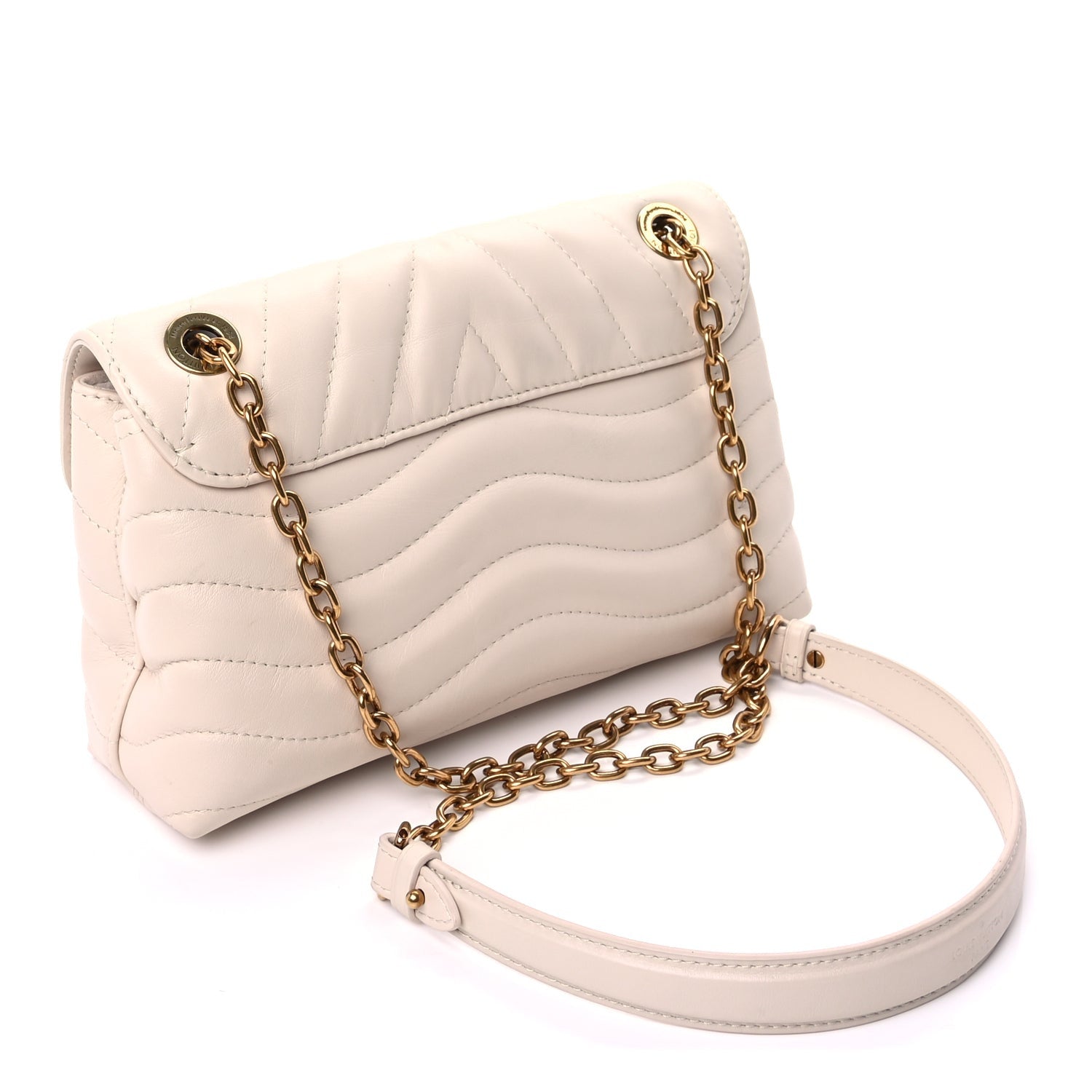 Louis Vuitton Calfskin New Wave Chain Bag MM NM Ivory 2 of 8