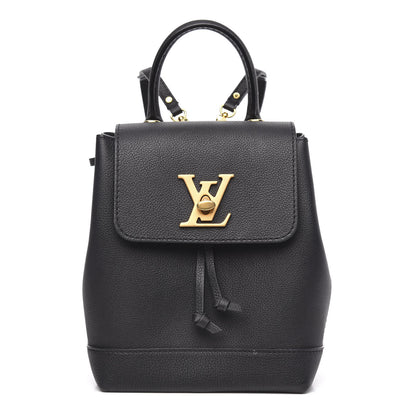 Louis Vuitton Calfskin Lockme Mini Backpack Black 1 of 10