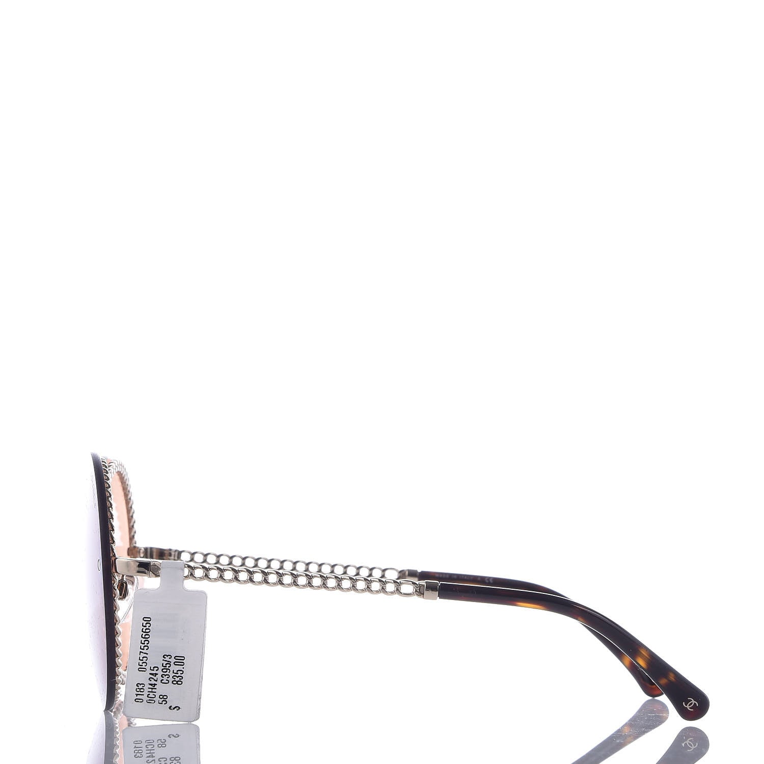 Chanel Round Removable Triple Hanging Chain Sunglasses 4245 Light Brown 4 of 9