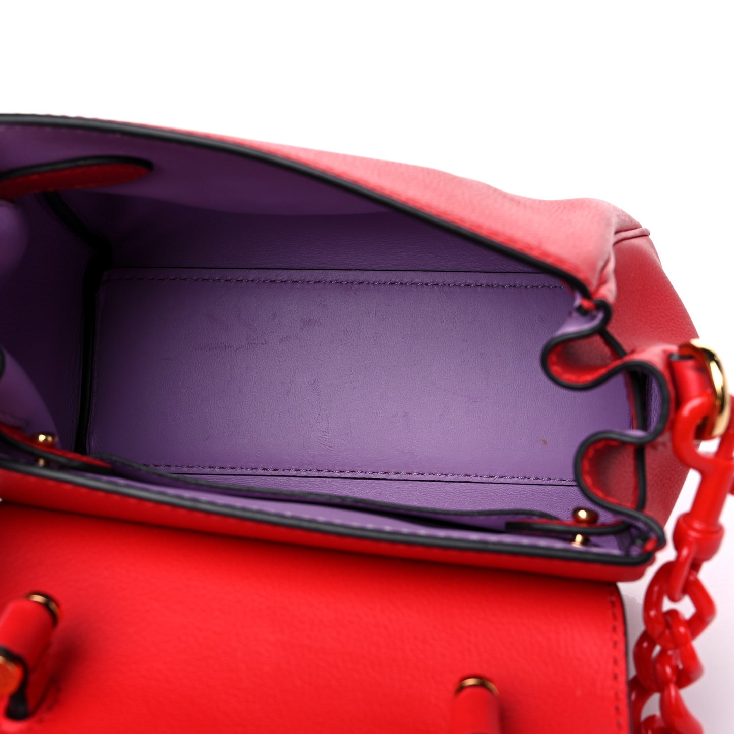 Grained Calfskin Medium La Medusa Bag Red
