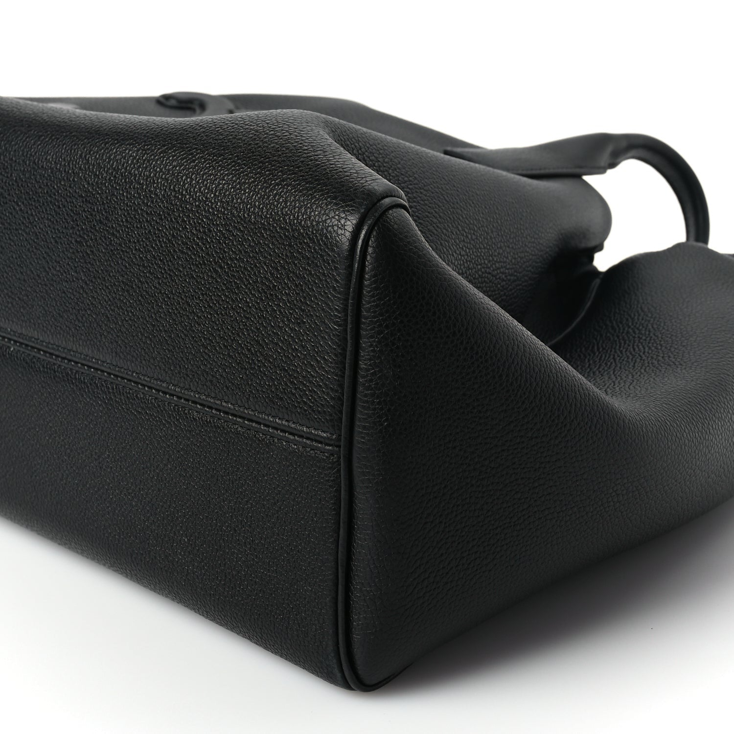 Celine Smooth Calfskin Cuir Triomphe Cabas Drawstring Black 8 of 8