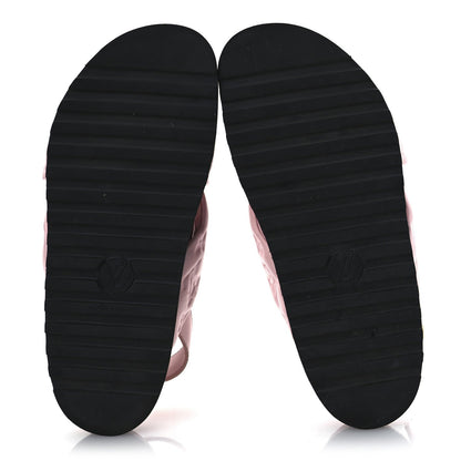 Louis Vuitton Lambskin Monogram Embossed Paseo Flat Comfort Sandals Rose Clair 7 of 7