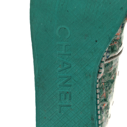 Chanel PVC Tweed CC Espadrilles 38 Green Multicolor 6 of 7