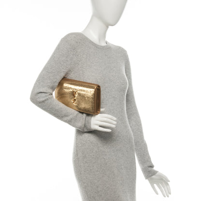 Saint Laurent Sequin Monogram Chain Wallet Gold 2 of 7