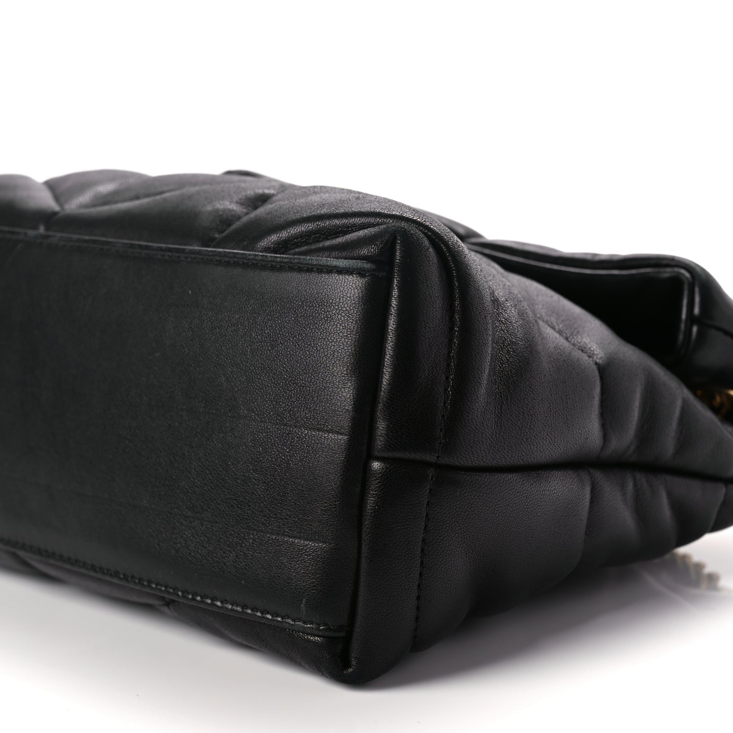 Saint Laurent Lambskin Quilted Small Loulou Puffer Monogram Chain Satchel Black 8 of 8