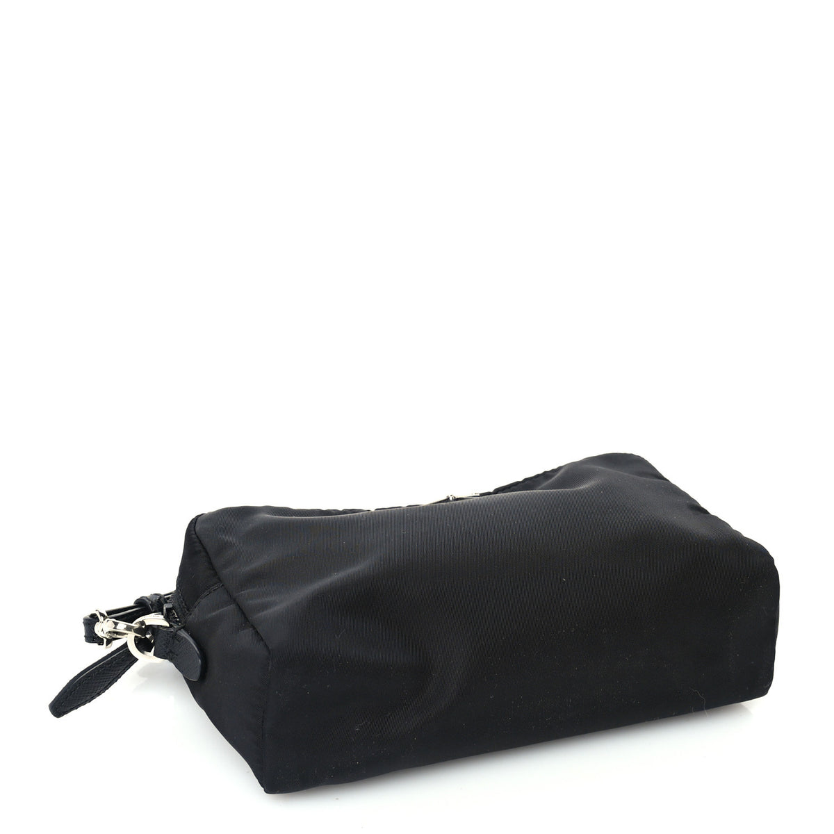 Re-Nylon Saffiano Pouch Wristlet Black