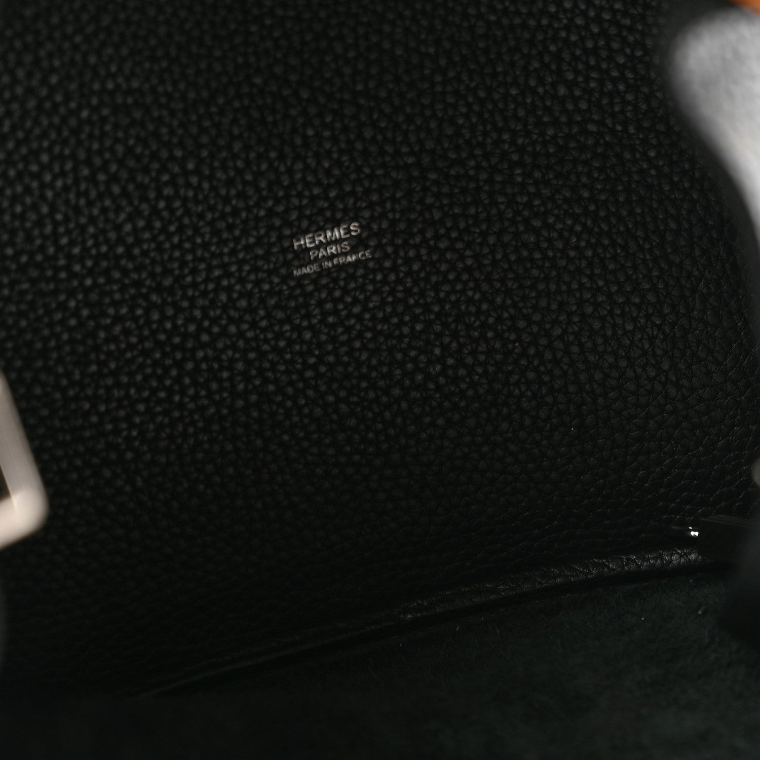 Hermes Taurillon Clemence Swift Eclat Picotin Lock 22 MM Black Toffee 5 of 12