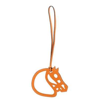 Hermes Swift Paddock Cheval Horse Bag Charm Jaune D'or 1 of 3