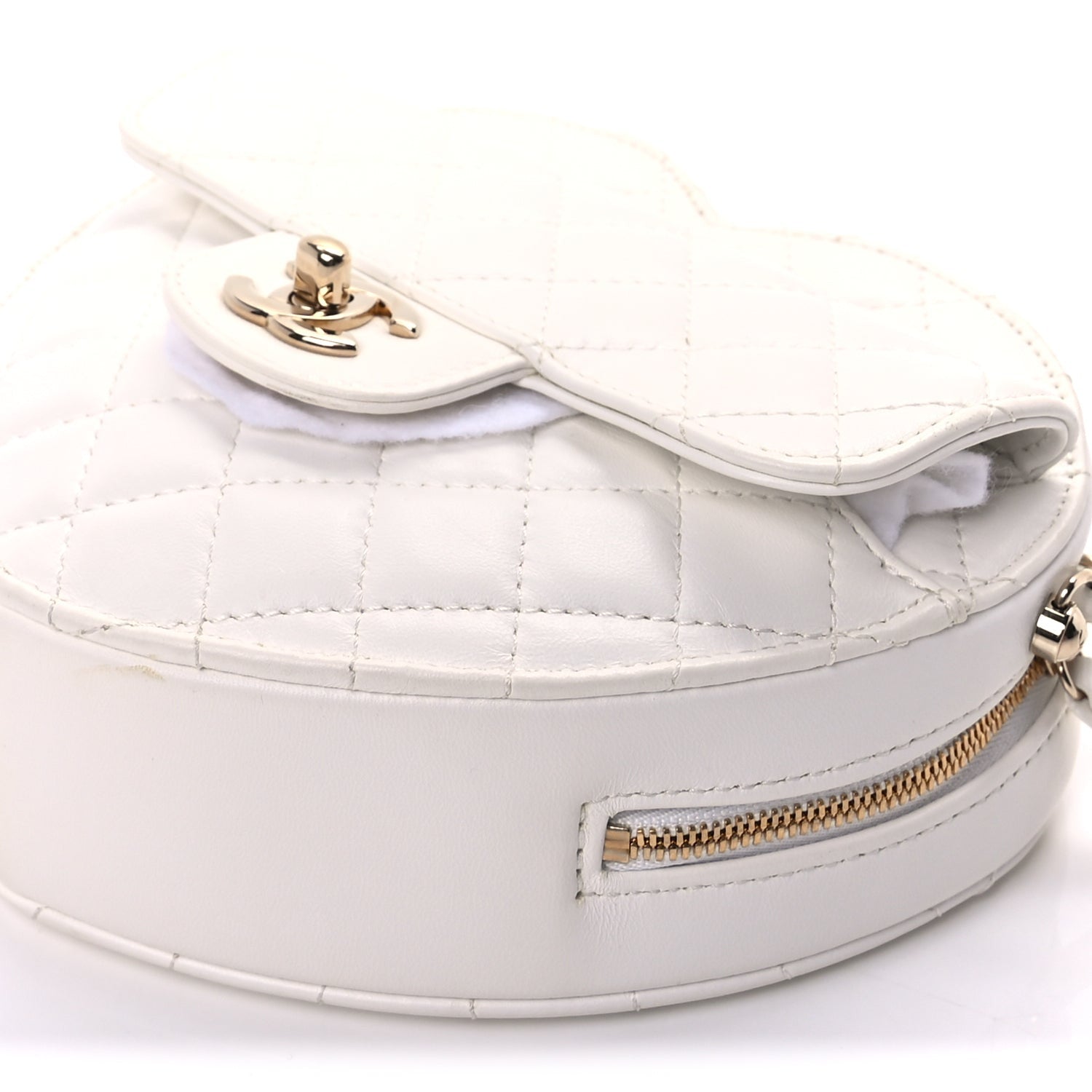 Chanel Lambskin Quilted CC In Love Heart Bag  White 9 of 9