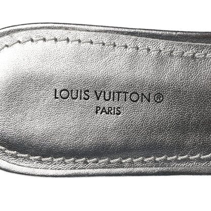 Louis Vuitton Metallic Lambskin Embossed Monogram Revival Flat Mules 36 Silver 7 of 8