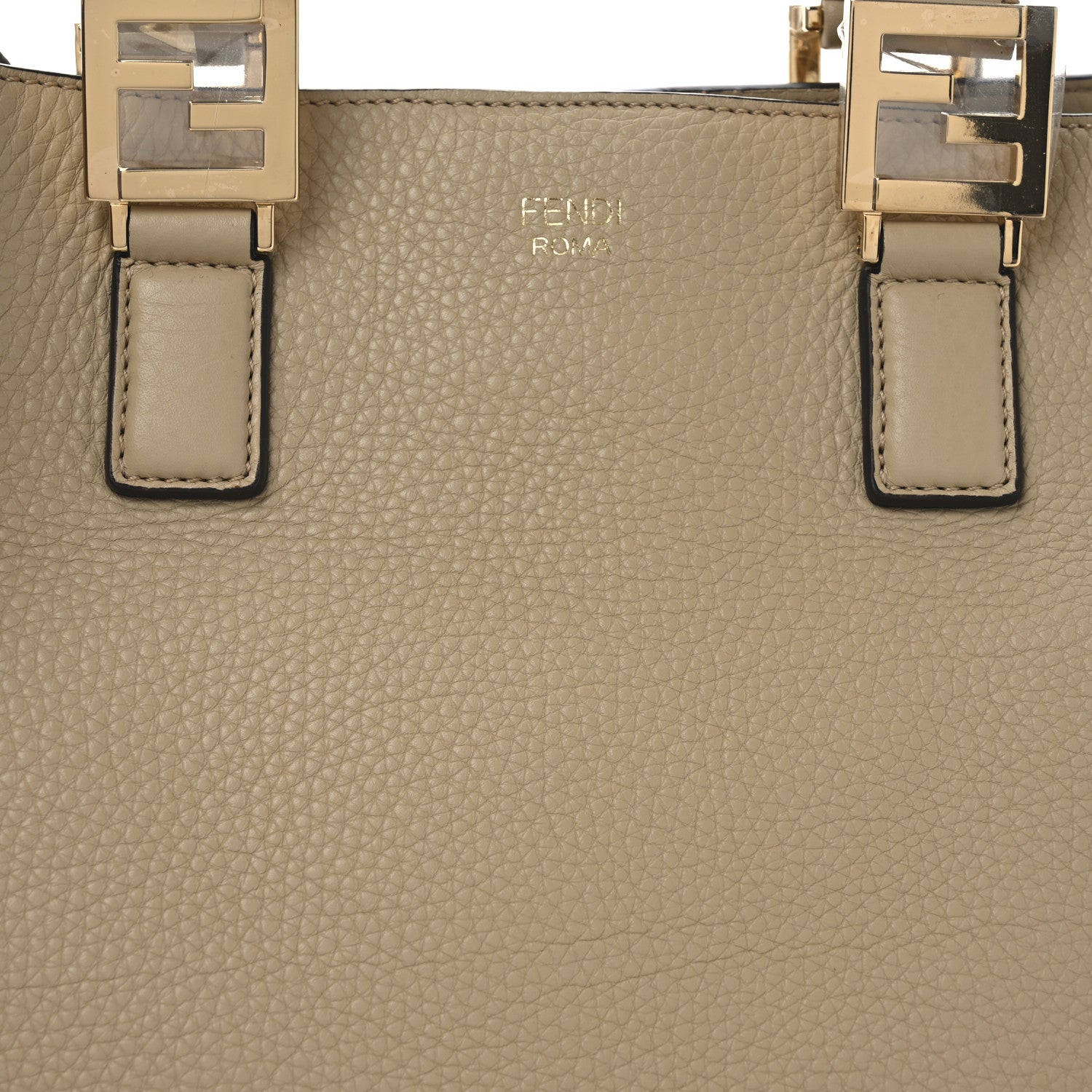 Fendi Cuoio Romano Selleria Medium FF Tote Miele Scuro 8 of 10