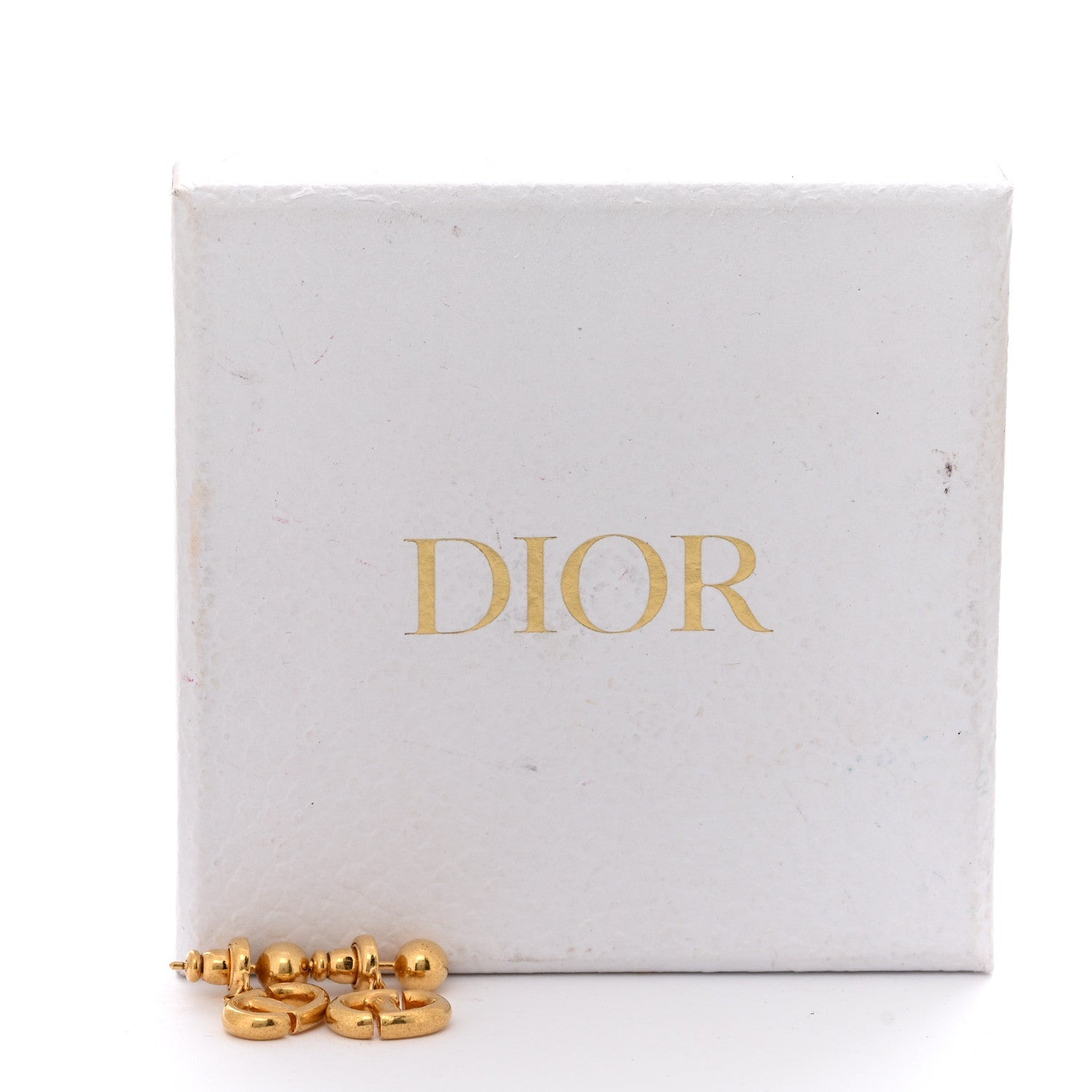 Christian Dior Metal Petit CD Drop Earrings Gold 5 of 5