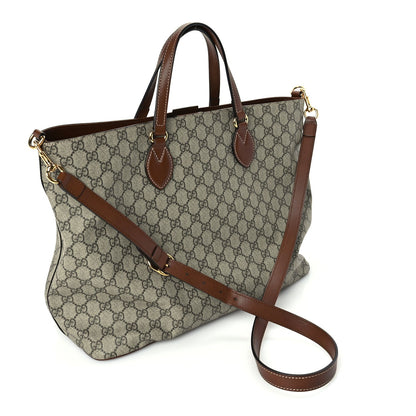 Gucci Soft GG Supreme Monogram Medium Crossbody Tote Beige Cuir 2 of 9