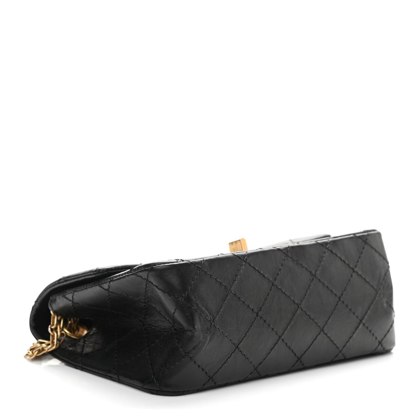 Aged Calfskin Quilted 2.55 Reissue Mini Flap Black