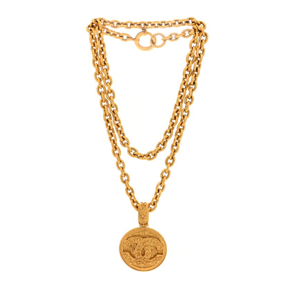 Chanel CC Medallion Long Chain Necklace Gold 3 of 6