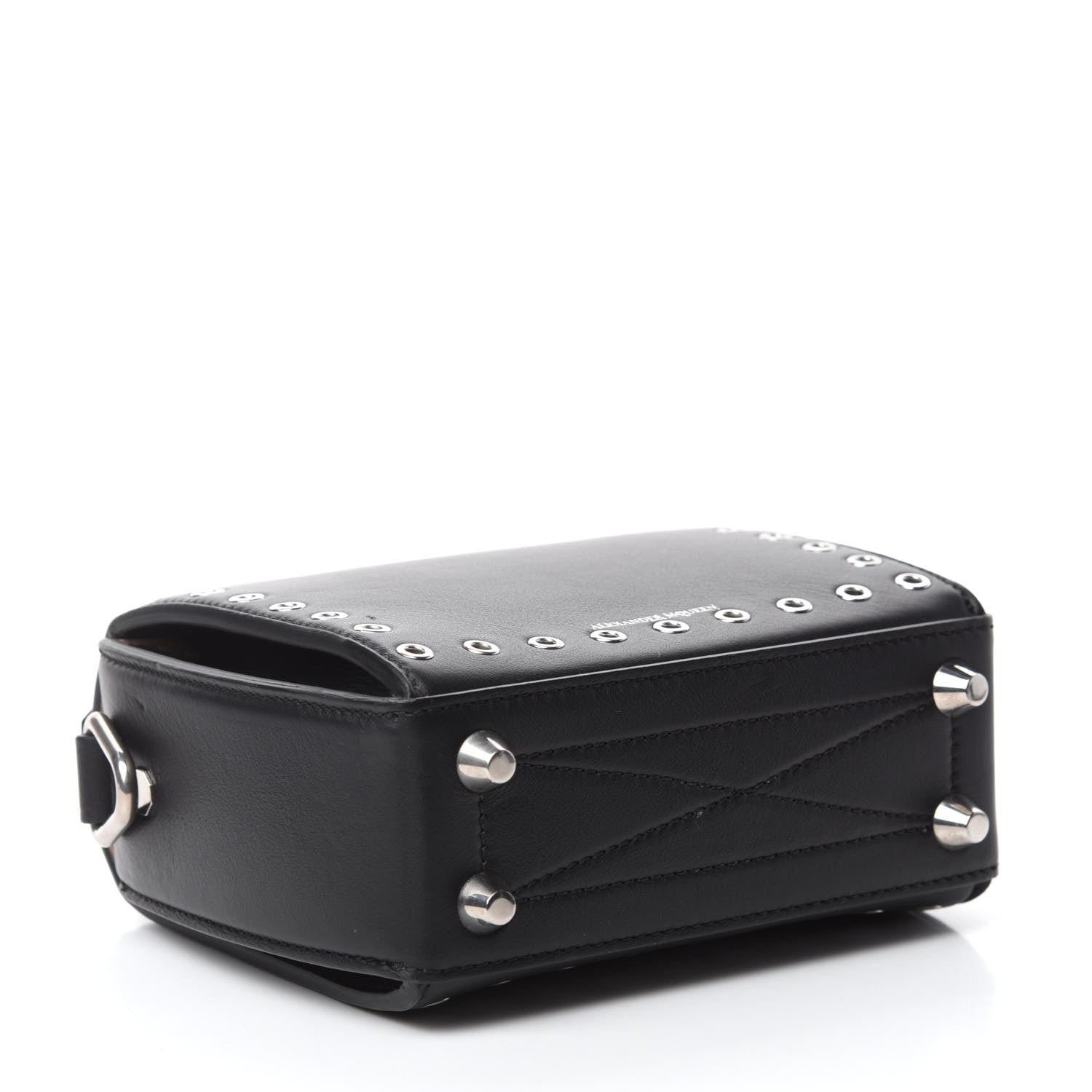 Alexander McQueen Fine Grain Goatskin Perforated Box Shoulder Bag 16 Black 4 of 11