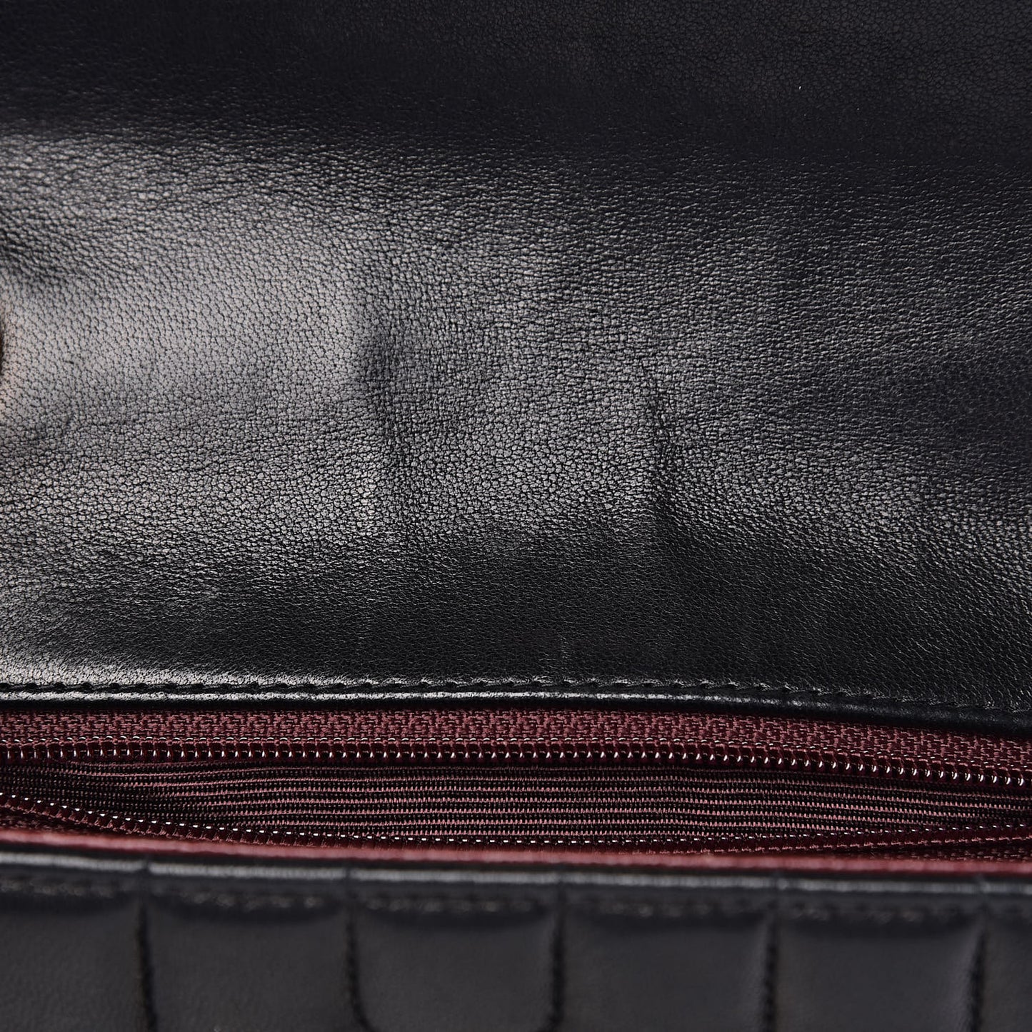 Lambskin Horizontal Vertical Quilted Small Single Flap Black